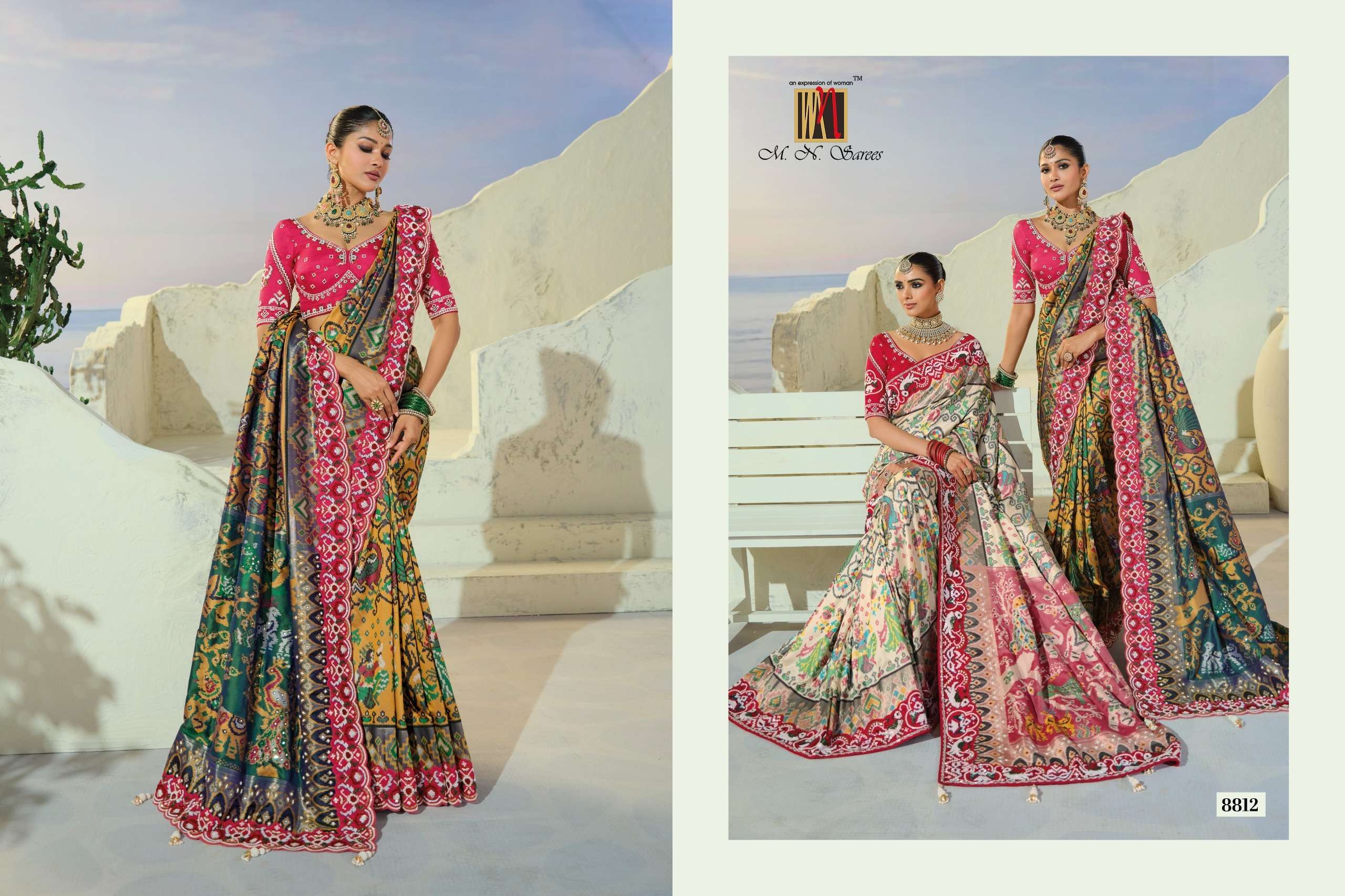 MN The Heritage Of Patola 8800 Series fancy fabric saree wholesale in surat